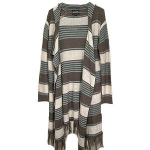 Maddison, 100% Acrylic, Multi Colors, Long Sleeves, Hoodie Cardigan, Size Large